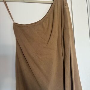Banana Republic one shoulder Camel Shirt